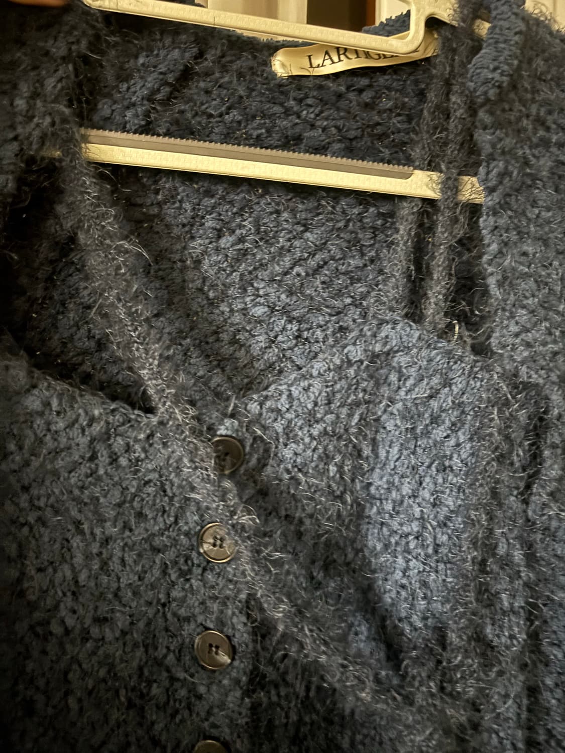 Lartigent 부클 나시 가디건 셋트 네이비 다교 착용 상품이미지3