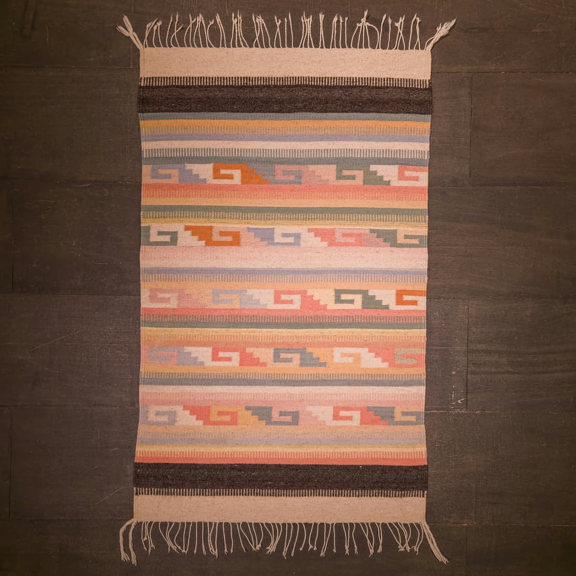 Vintage Southwestern Zapotec Greca Rug 상품이미지2