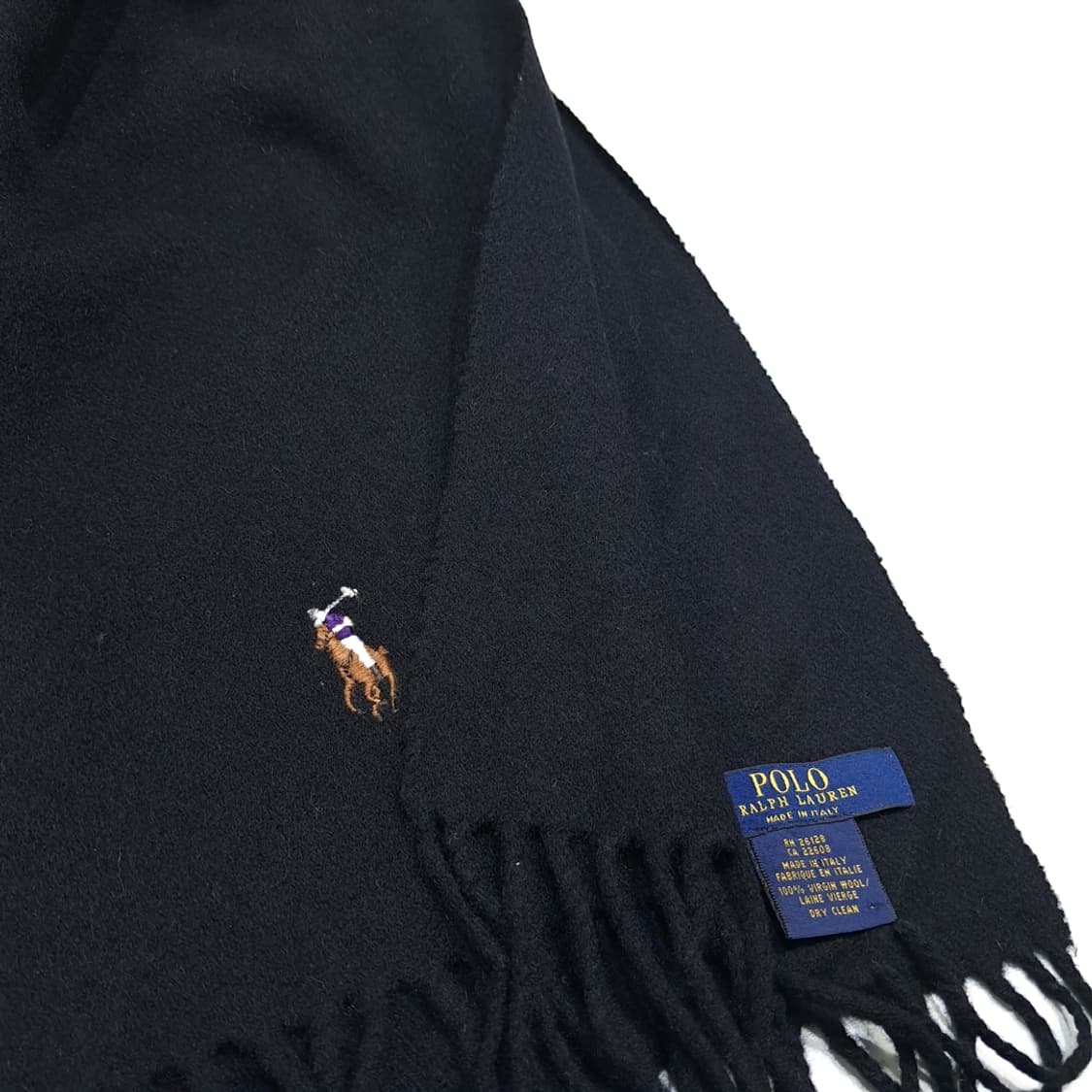 MX522 폴로 90s 이태리판 울 멀티포니 다크네이비 머플러 목도리 상품이미지6