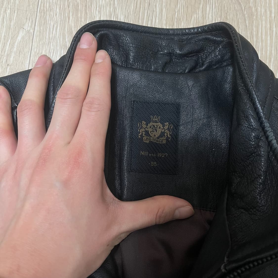 NII 남성 천연 양가죽 싱글 라이더 가죽자켓 M/95  상품이미지4