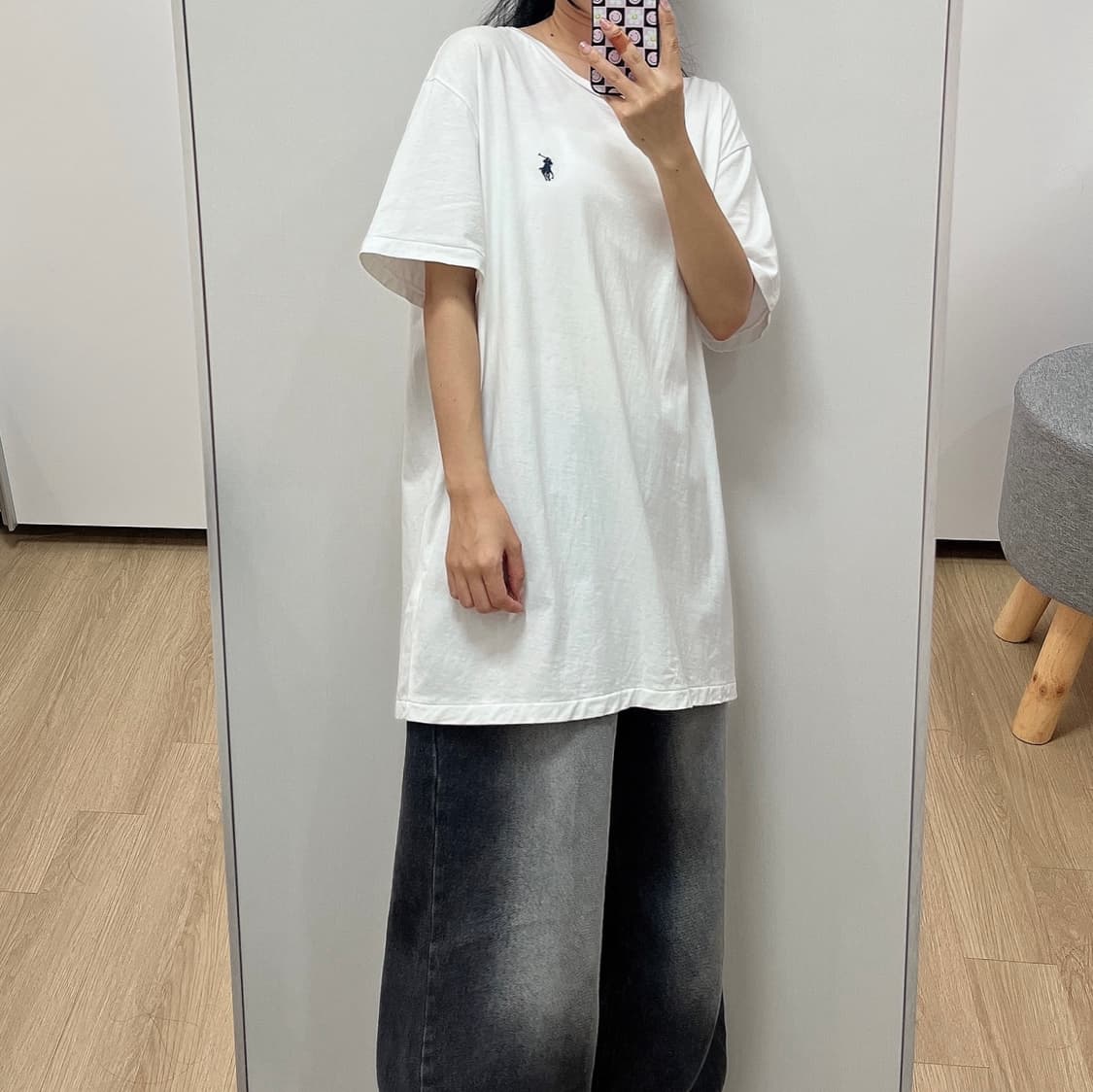 폴로 랄프로렌 네이비 포니 화이트 반팔 티셔츠 105 상품이미지1