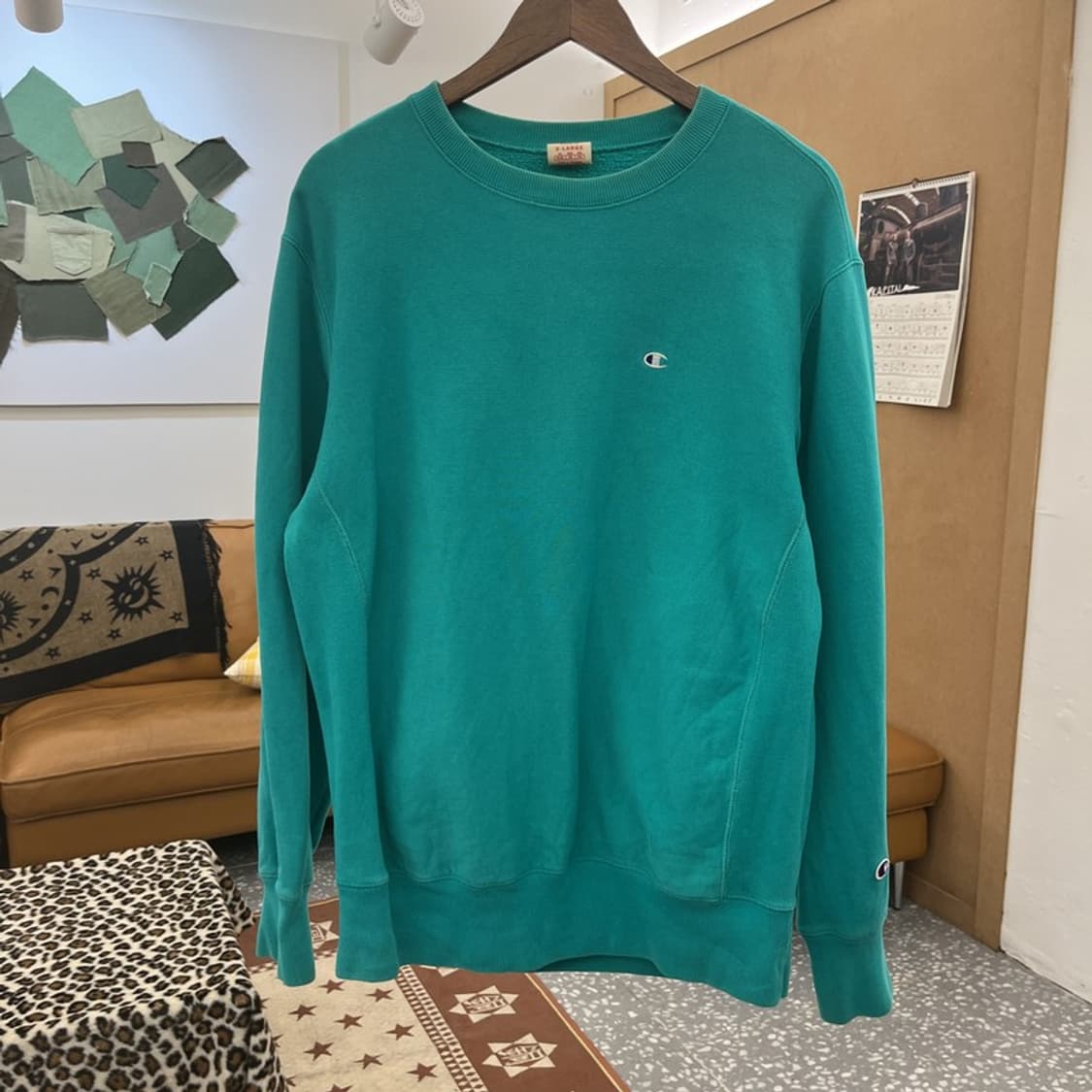 챔피온 리버스위브 90's 희귀 레트로 민트 맨투맨 XL C09738 상품이미지3