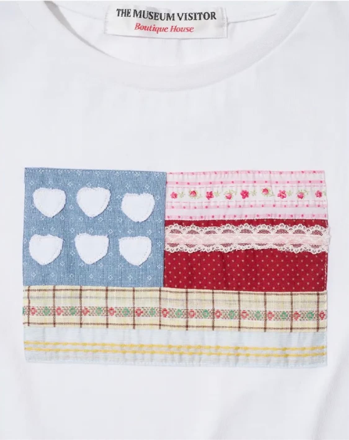 더뮤지엄비지터 패치워크 식스 하트 티셔츠 S 상품이미지3