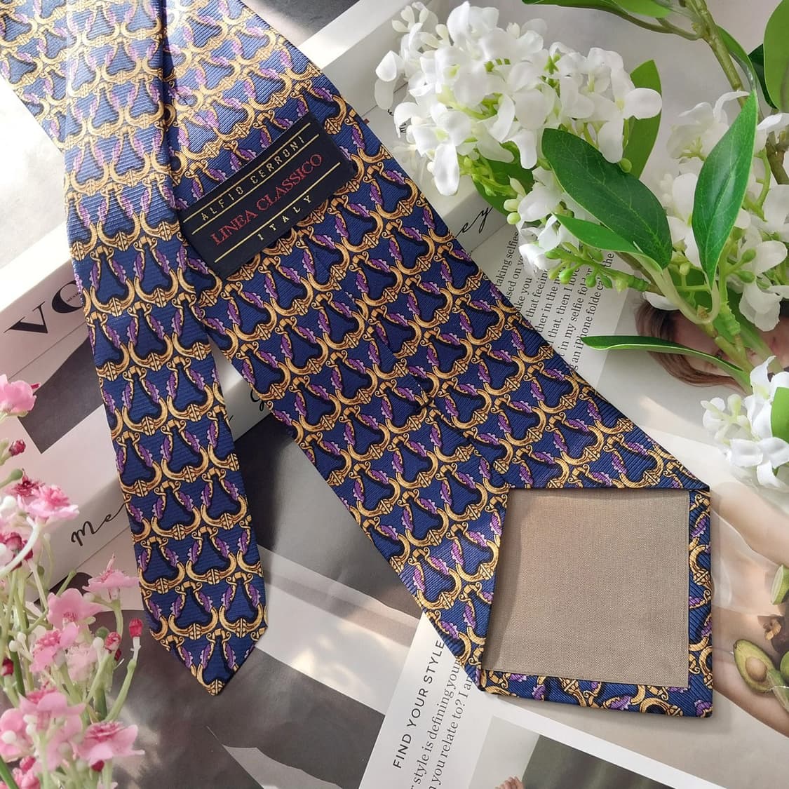 ALFIO CERRONI 실크 클래식 넥타이 9.5cm A+등급K1492 상품이미지5