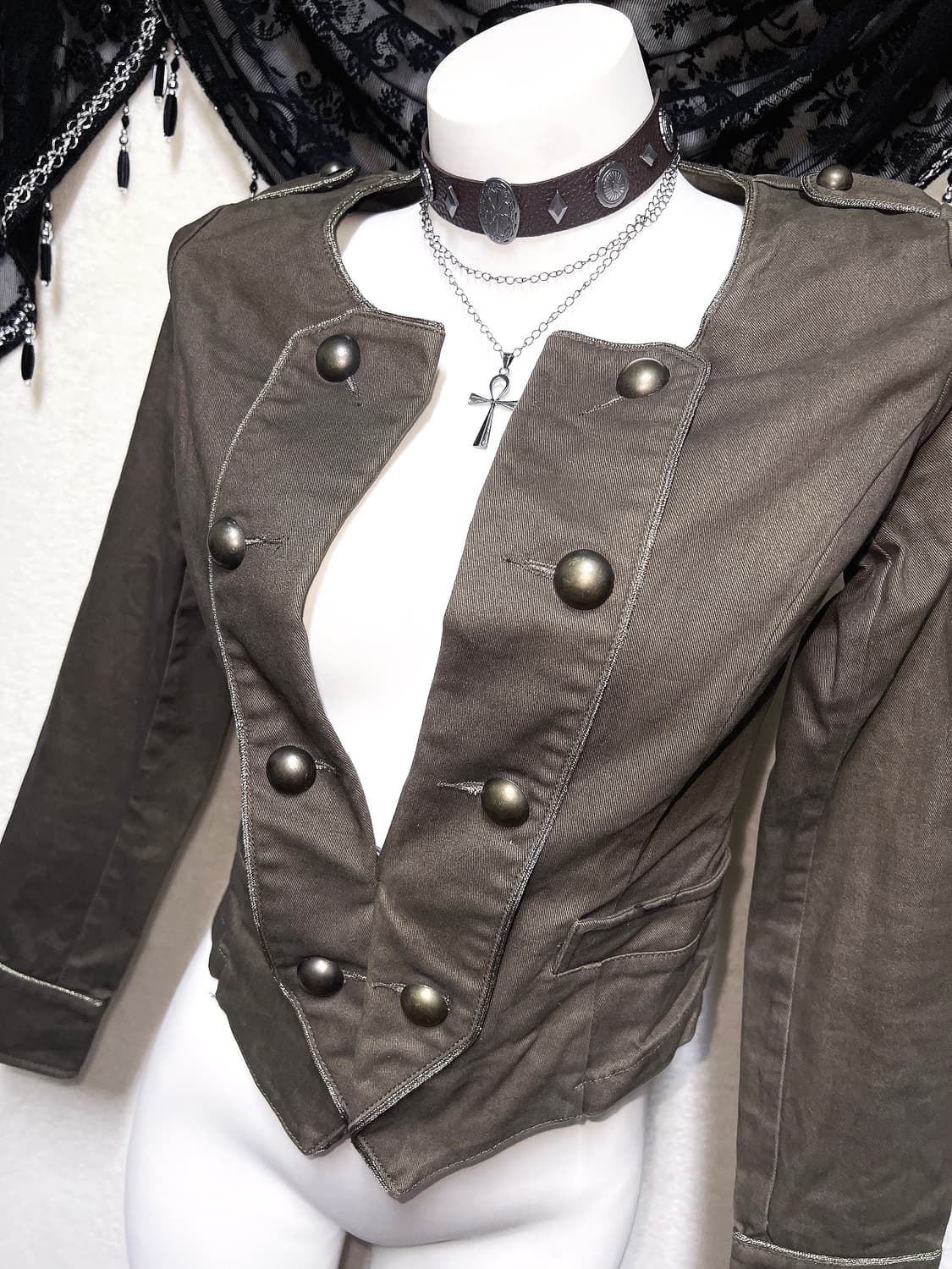 세실맥비 견장 나폴레옹 자켓 밀리터리 y2k 와투케 펑크 대장 갸루 핀터 상품이미지5