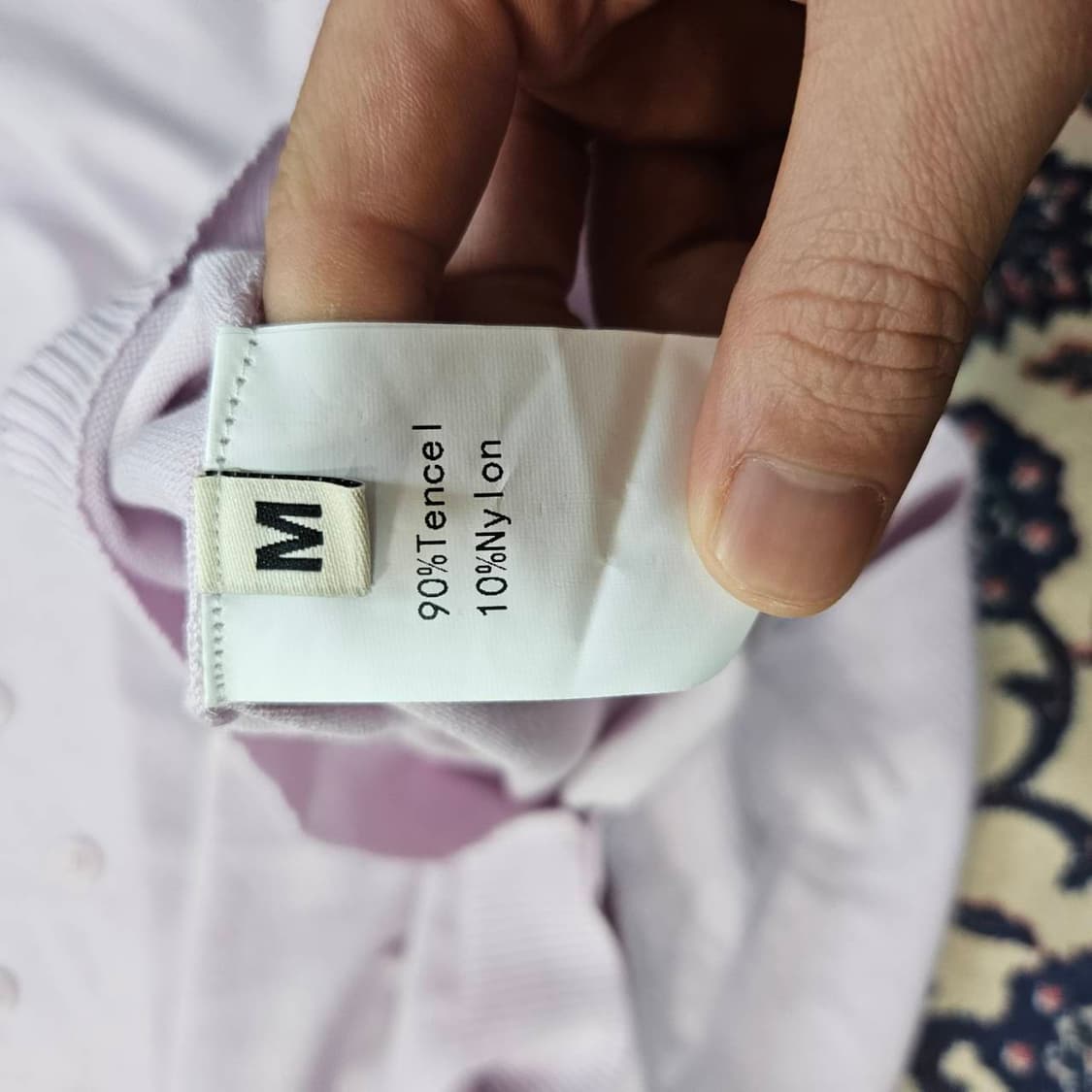 (새상품)Senseera Tencel 카라 스티치 퍼플 반팔 니트 상품이미지6