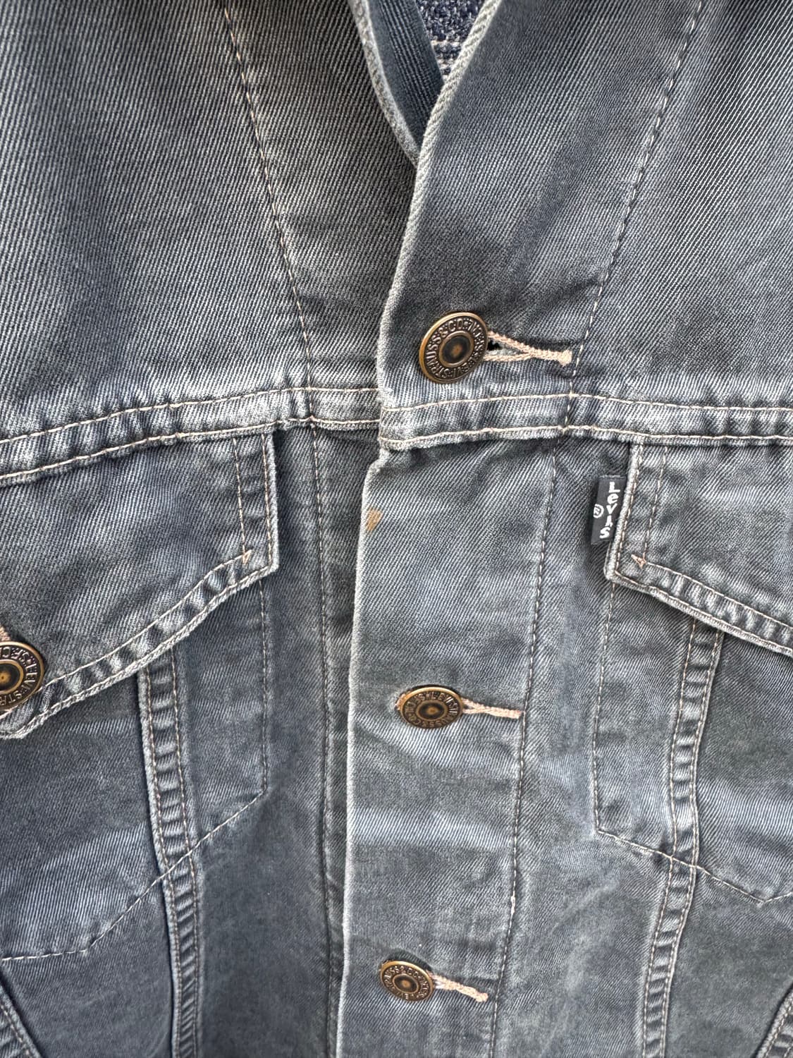 90s 리바이스 빈티지 블랙탭 블랑켓 안감 블랙 코튼 트러커 자켓 상품이미지10