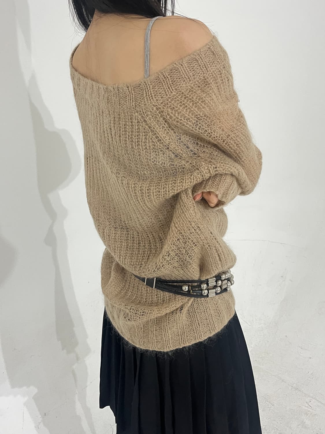 Hairly beige knit 상품이미지3