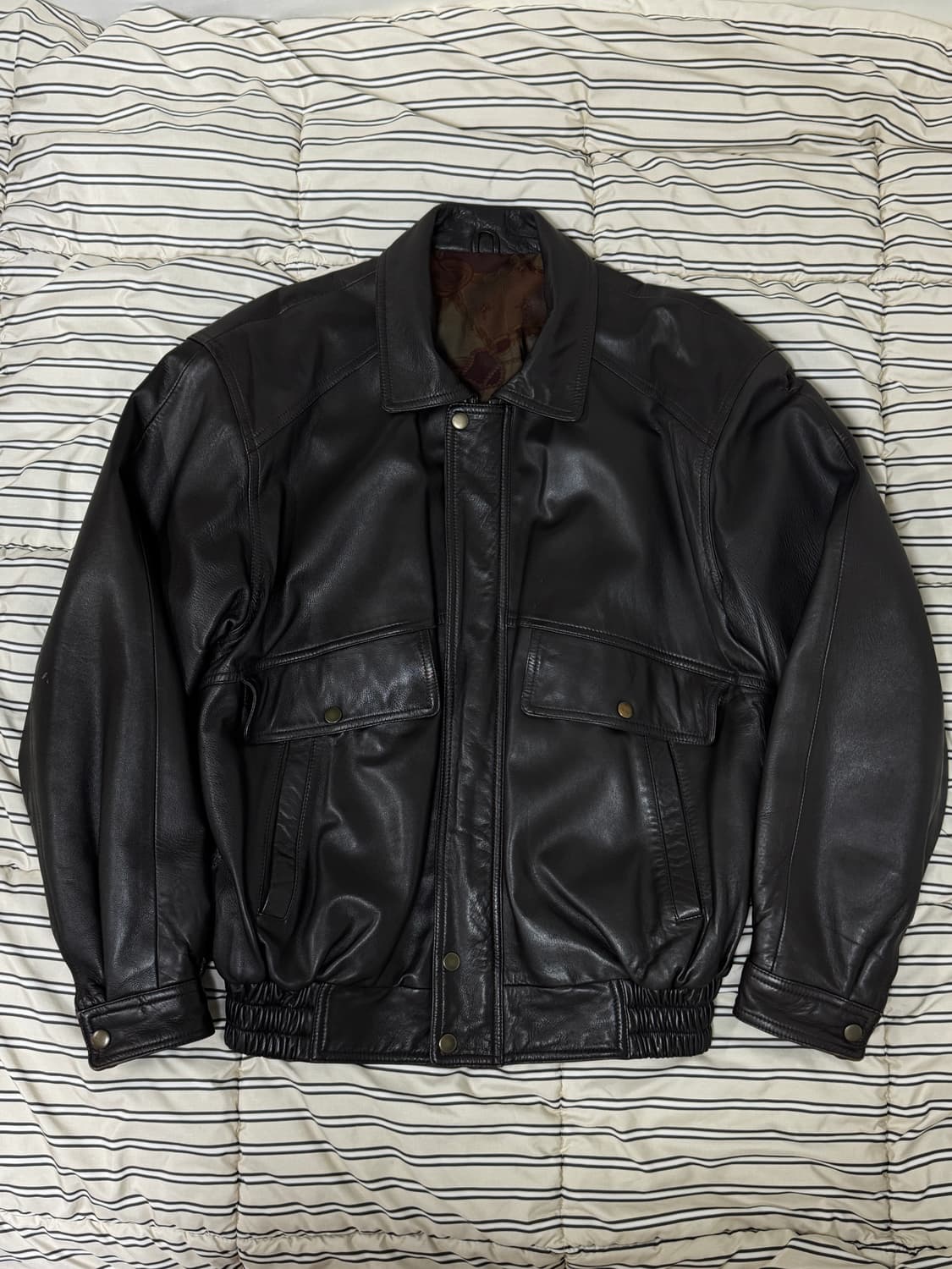 [L] 빈티지 양가죽 봄버 자켓 상품이미지1