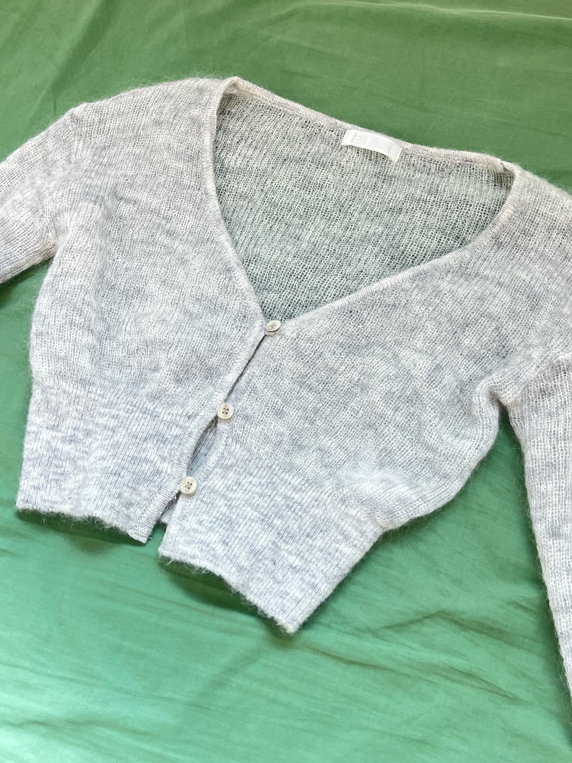 슬로우가먼츠 키드모헤어 크롭 가디건 상품이미지1