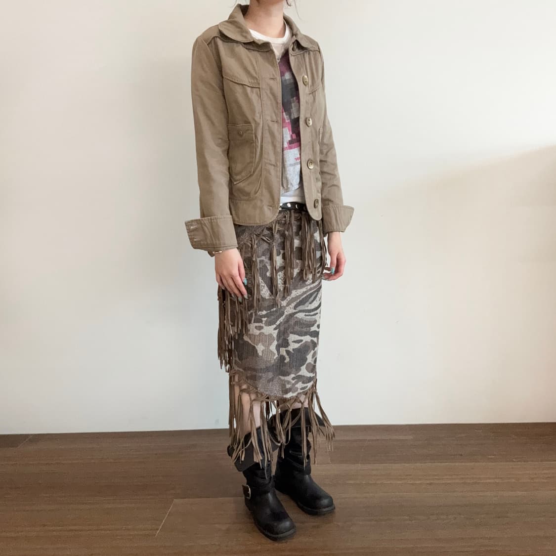 Diesel Cropped Biker/Utility Jacket 상품이미지3