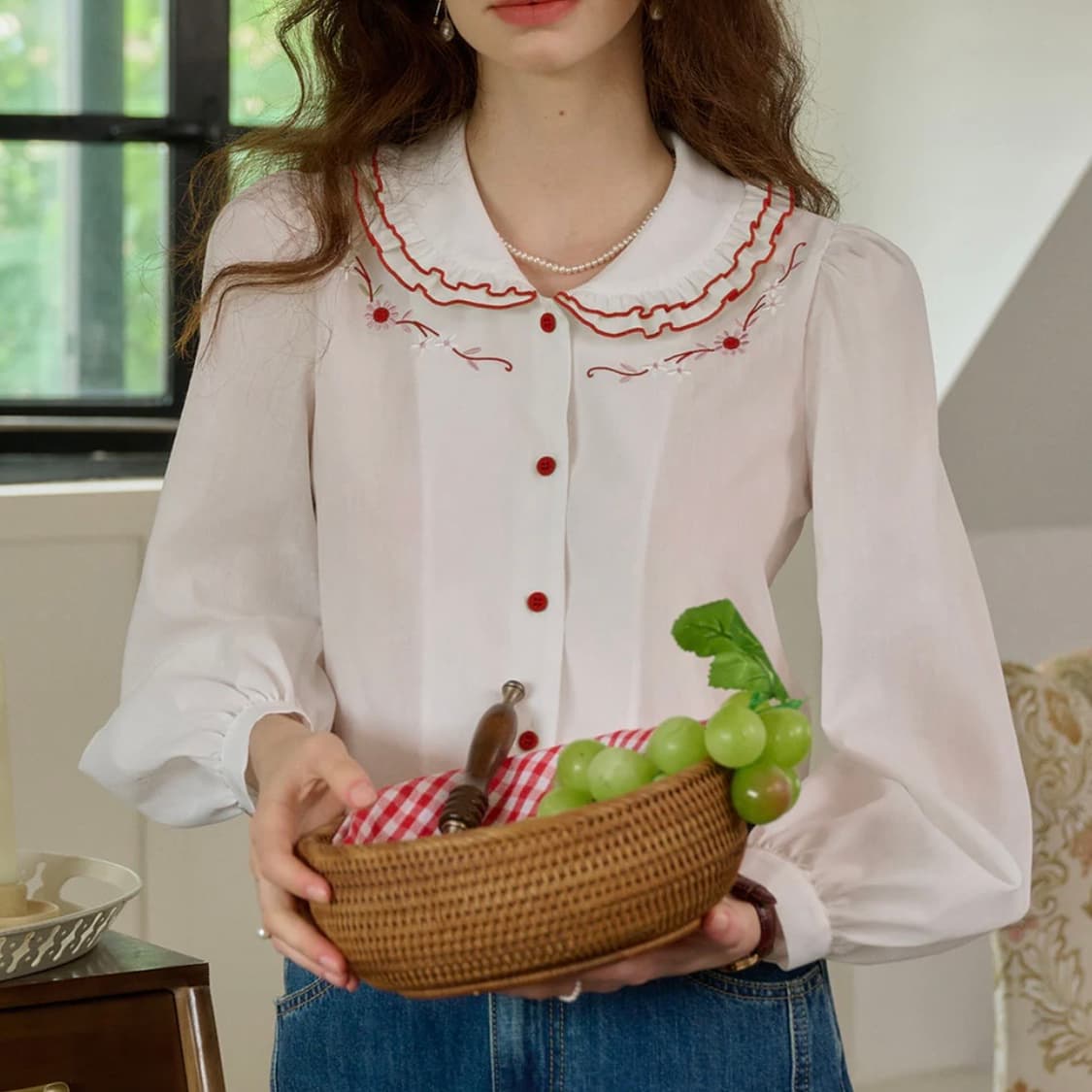 심플레트로 블라우스 L 사이즈 새상품 상품이미지1