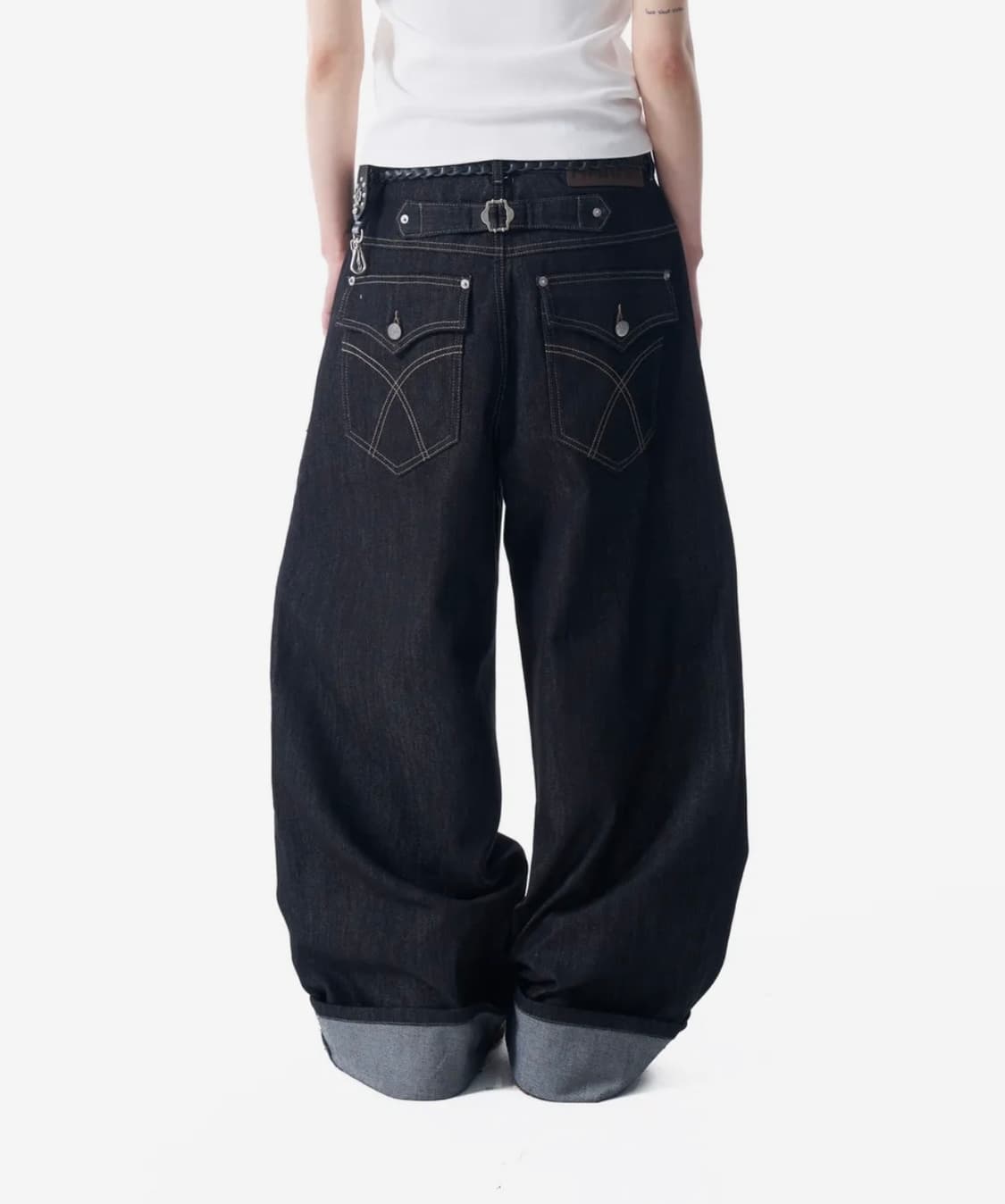 아캄 Cinch Back Denim Pants(Black) 상품이미지1