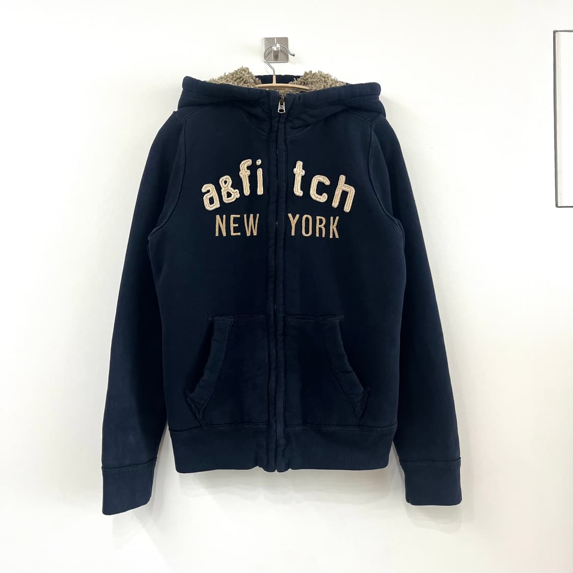 아베크롬비 양털안감 네이비 후드집업 상품이미지2