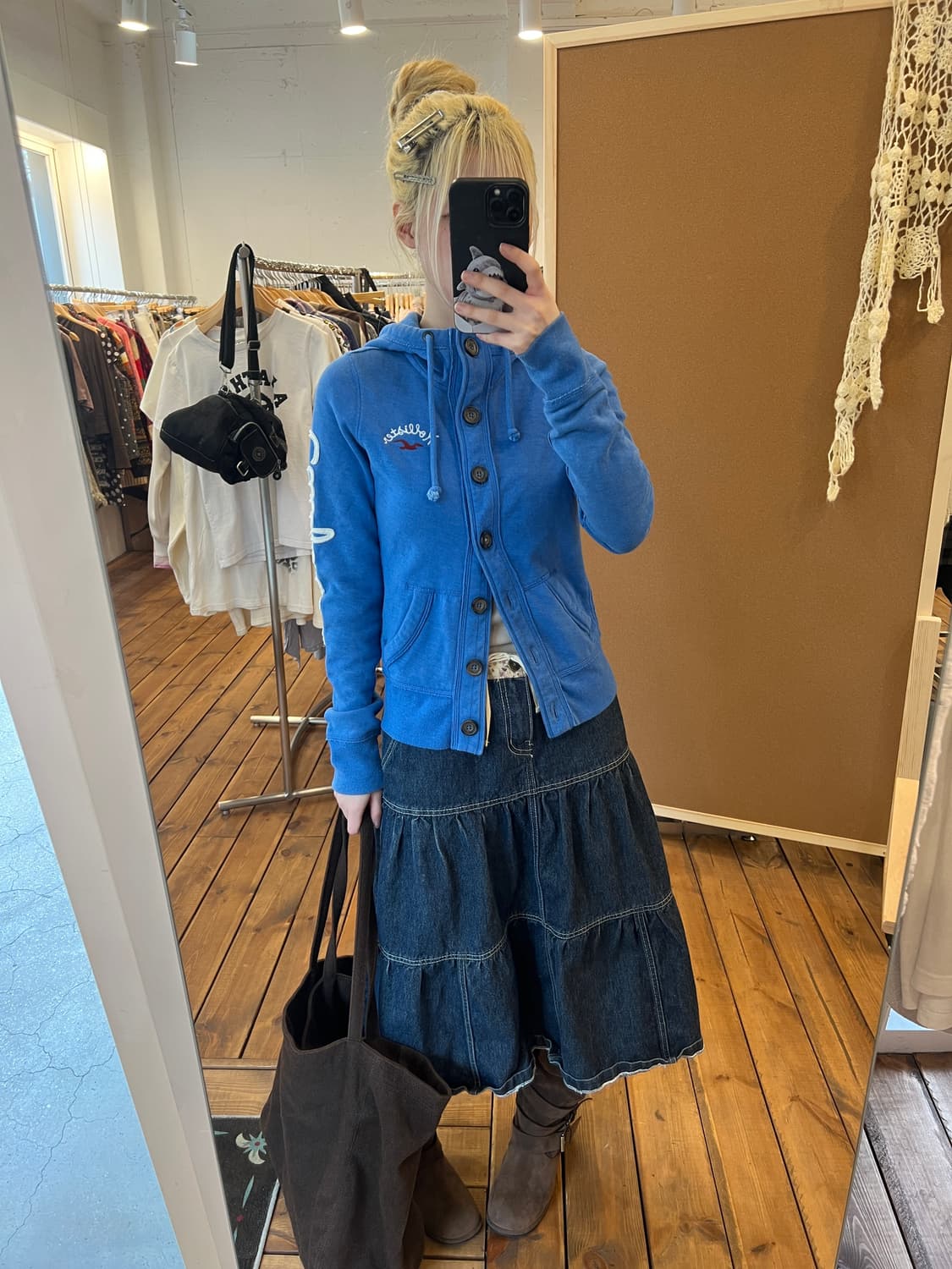 Hollister 블루 버튼 후드집업  상품이미지2