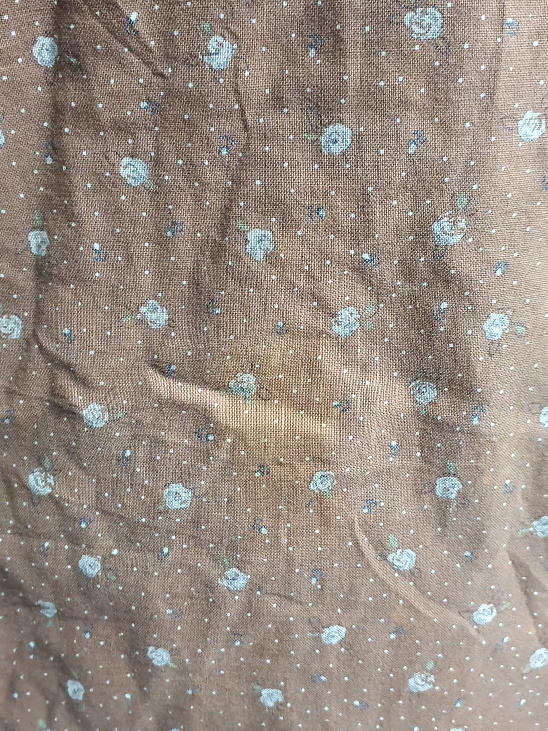 [빈티지] 브라운 잔꽃무늬 레이스 롱 원피스 앞치마 상품이미지8