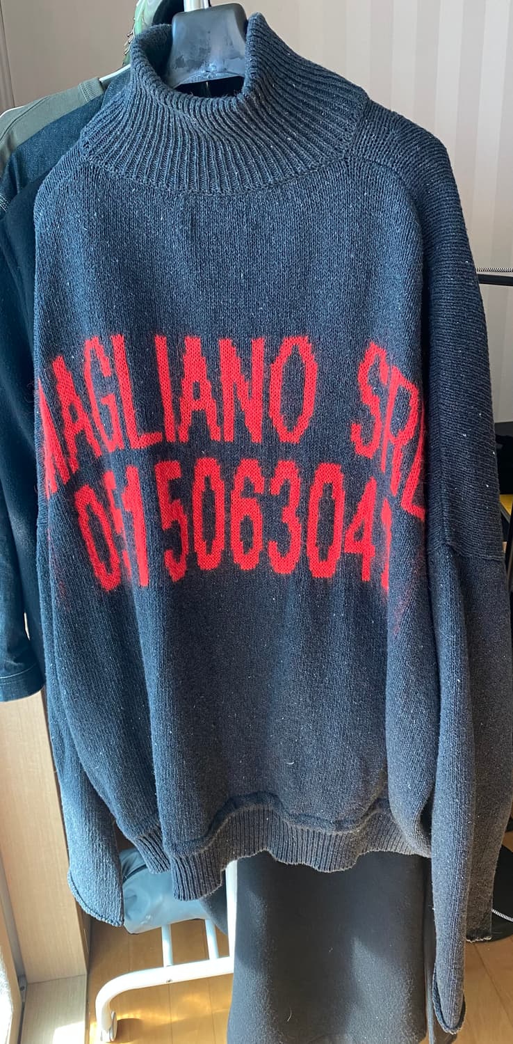 MAGLIANO 하프집업 백레터링 울 니트 상품이미지5