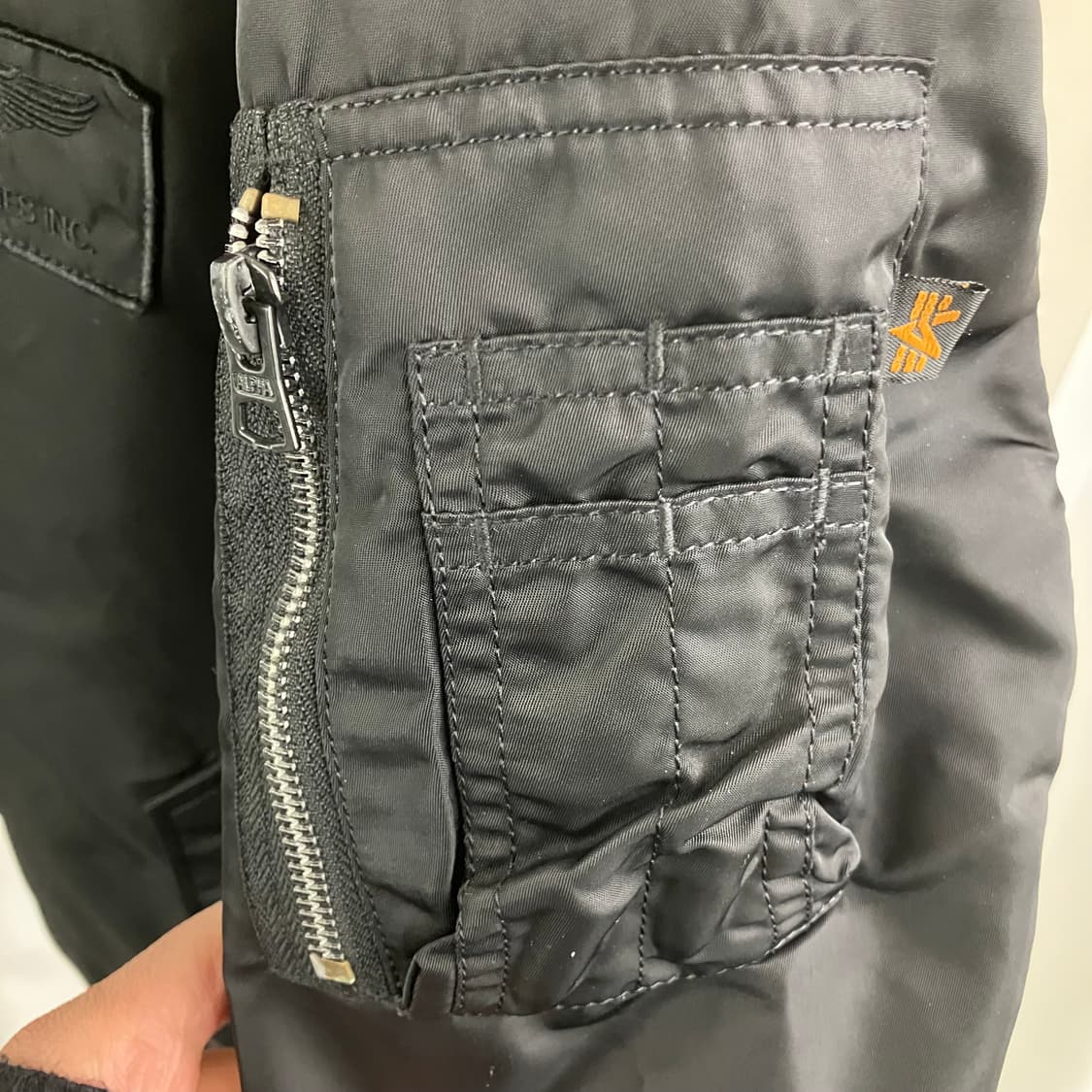 알파인더스트리 블랙 리버시블 ma-1 항공점퍼 XL 상품이미지4