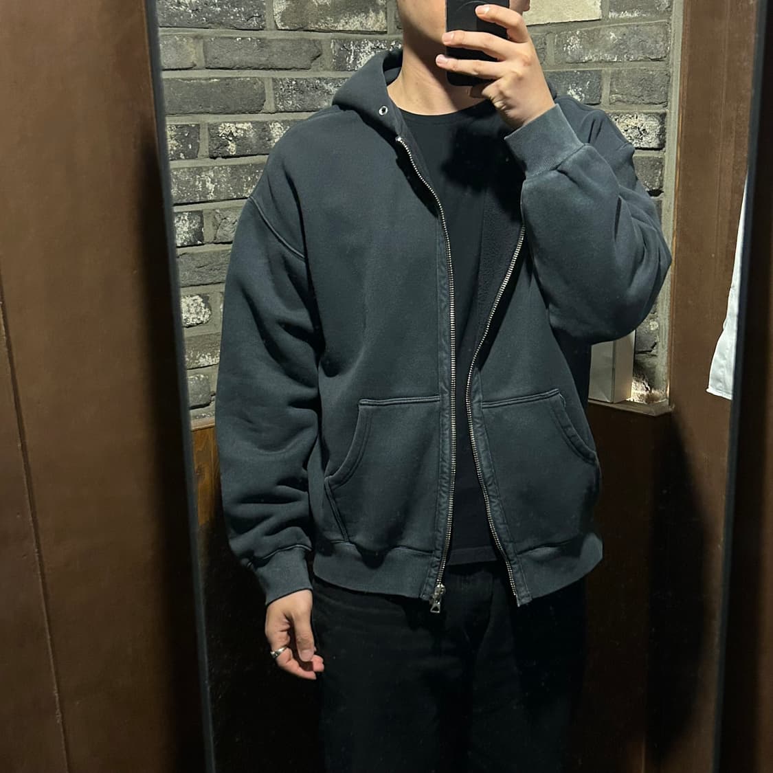 L) 블라인드파일즈 블랭크 후드집업 상품이미지9