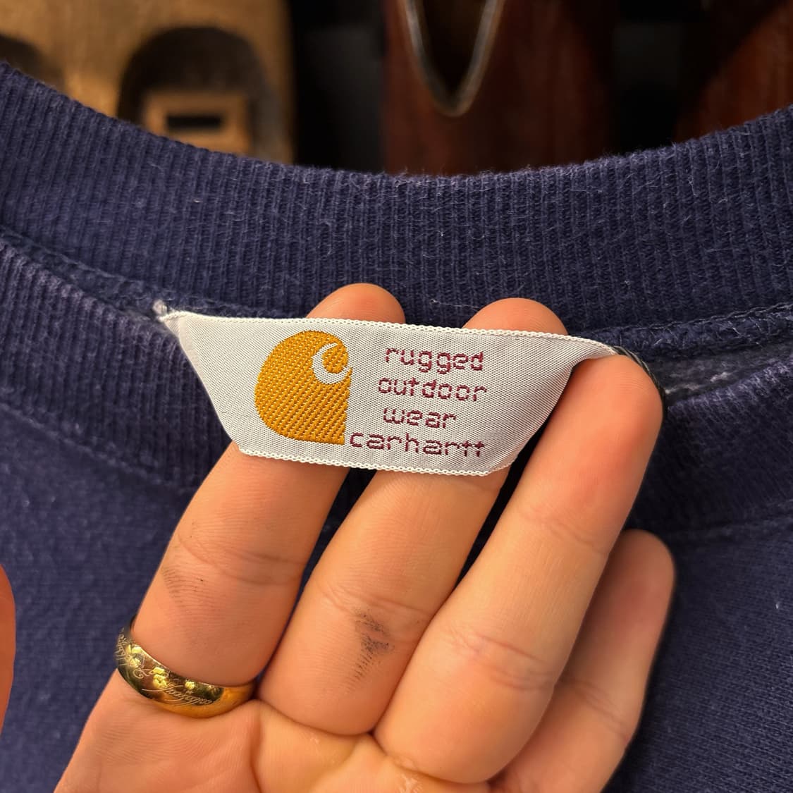 90s 칼하트 러기드 라인 리버스위브 컬러로고 스웻셔츠 N1242 상품이미지7