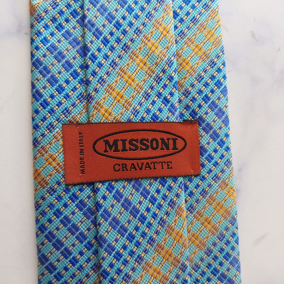 MISSONI 미쏘니 블루 믹스 패턴 넥타이 9.1cm B등급 K2793 상품이미지7