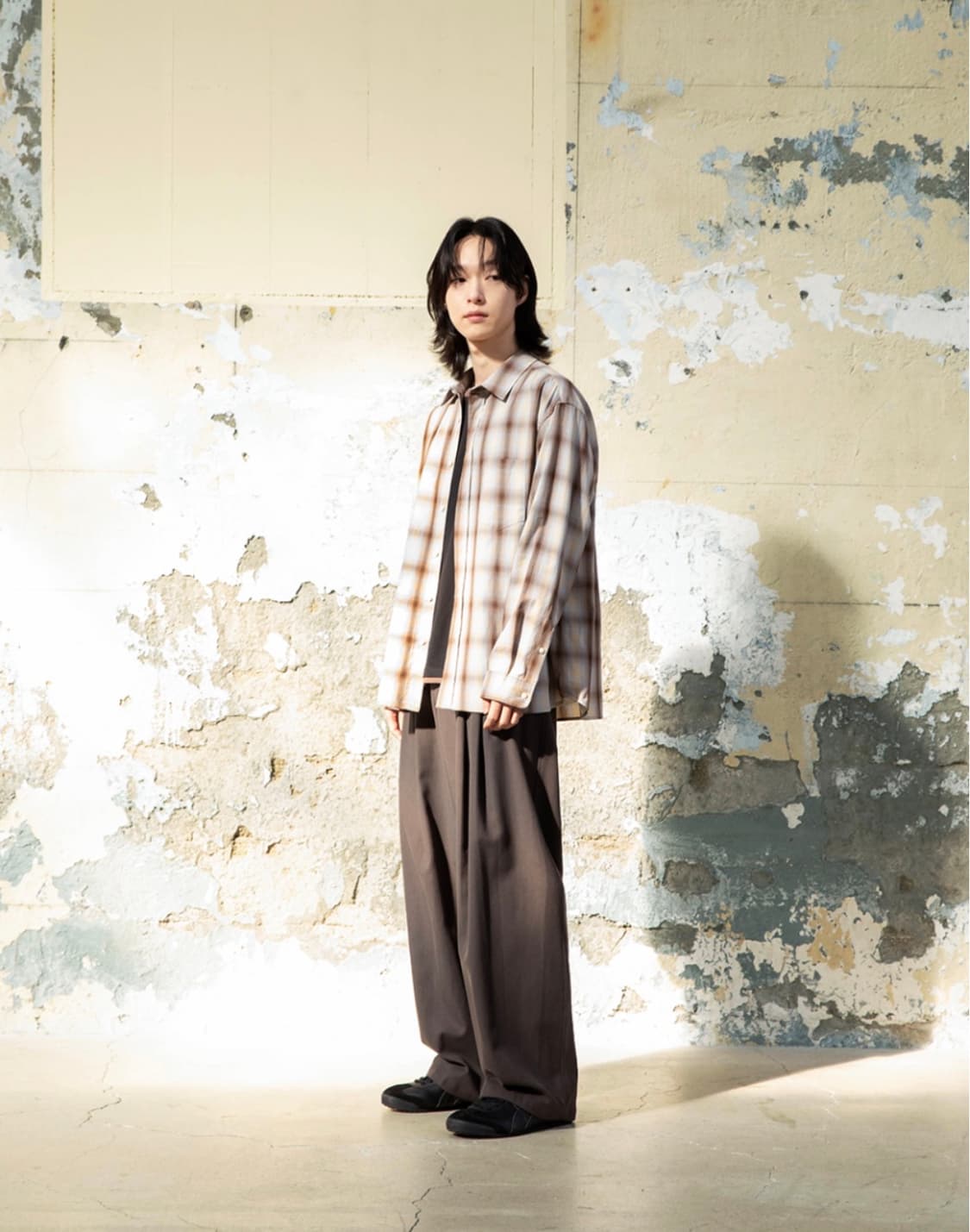 비긴202 옴브레 체크 셔츠(1사이즈) 쿠어/파브레가/인템포무드/주앙옴므 상품이미지3