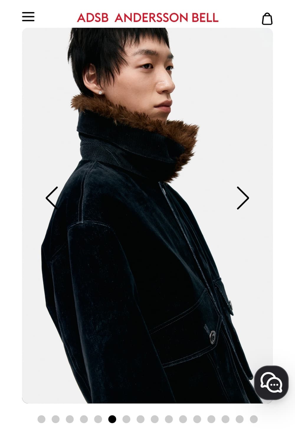 앤더슨벨 미쿠스 벨벳 봄버자켓 S사이즈 새상품 상품이미지5