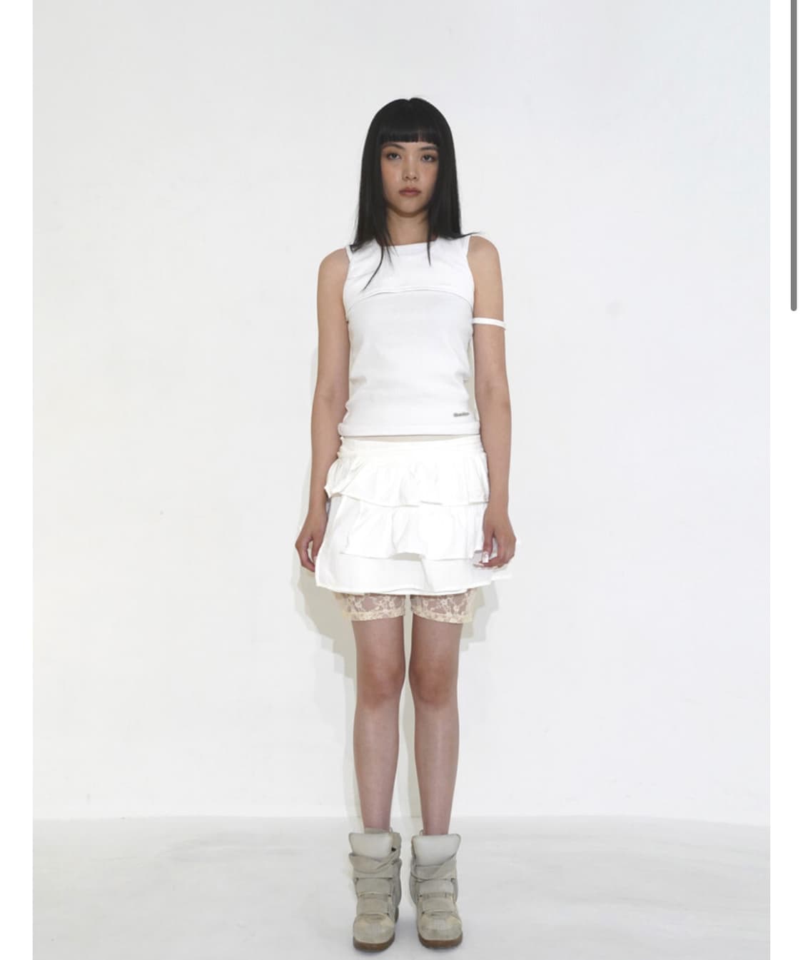 Dual Layer 2-way wrap skirt 화이트 상품이미지4