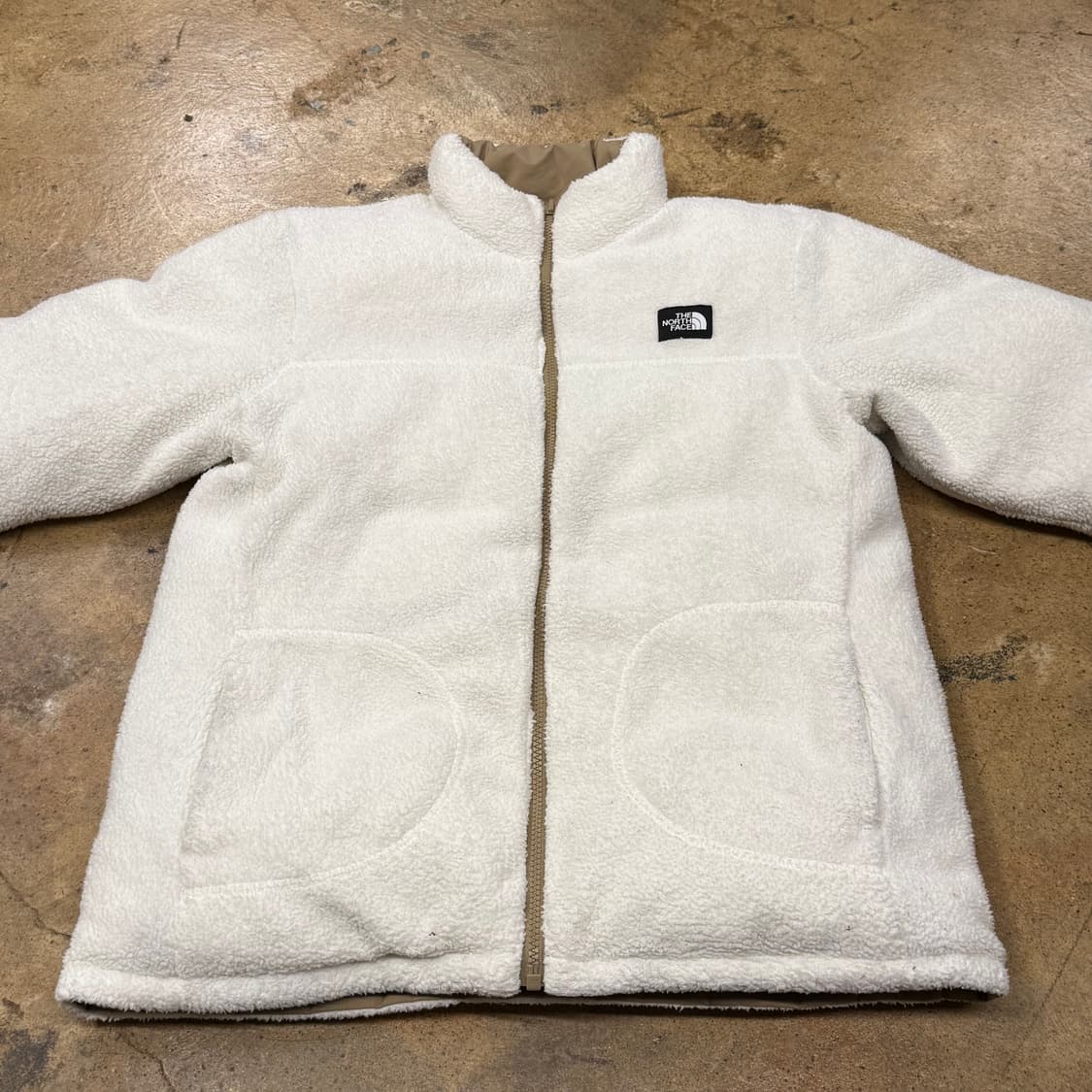 노스페이스 양면 베이지 화이트 패딩 후리스 160 상품이미지6