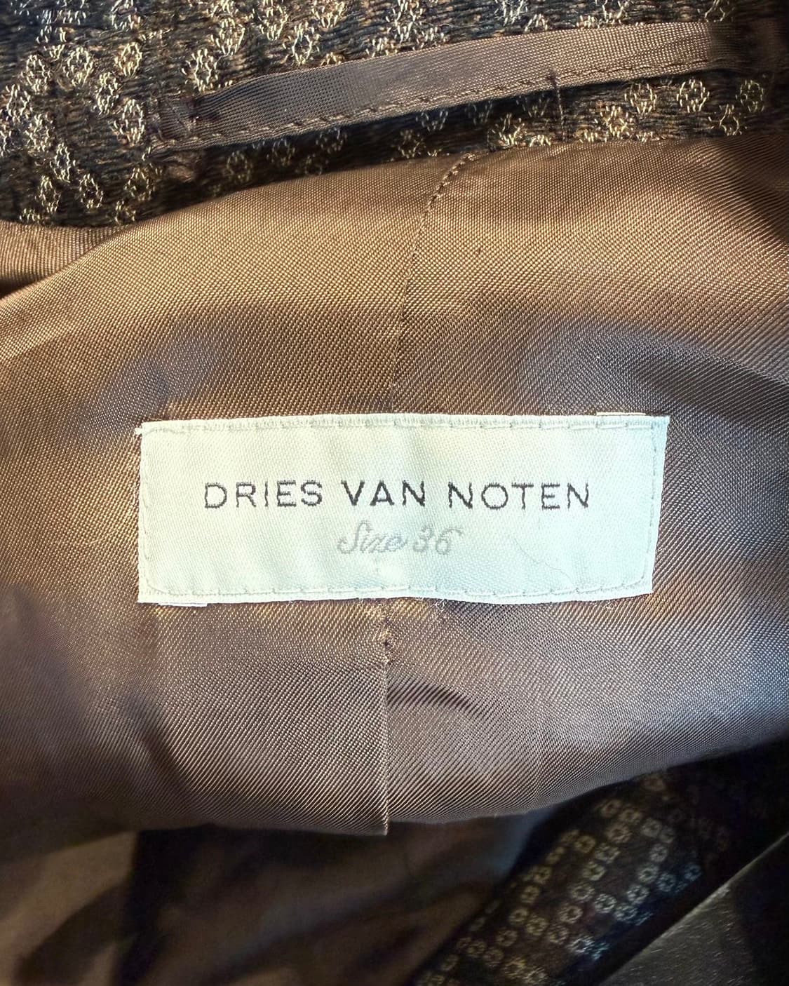 드리스 반 노튼 브라운 패턴 스트랩 블레이저 자켓 상품이미지8