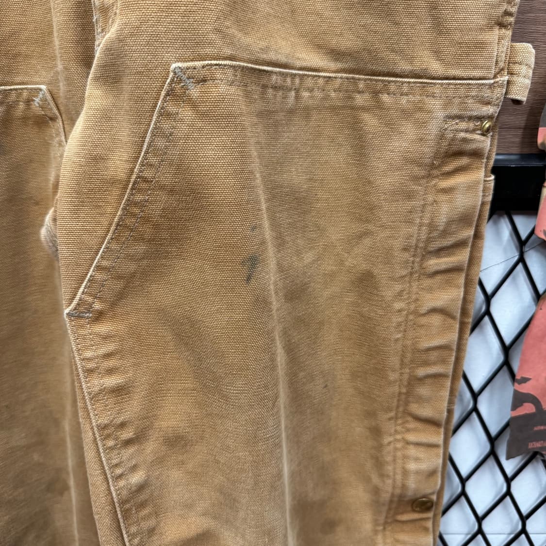 칼하트 오리지널 워크웨어 오버롤 멜빵 밑단 지퍼 포인트 브라운 상품이미지9