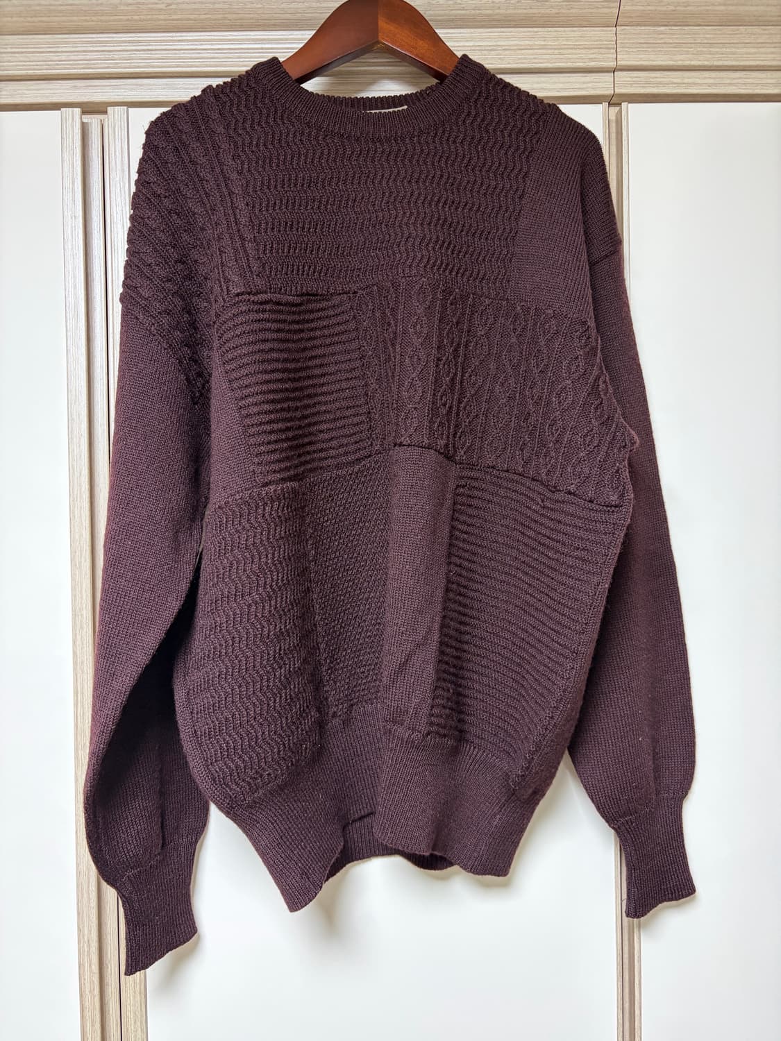 빈티지 80s 꼼데가르송 옴므 패치워크 니트 다크 브라운 상품이미지1