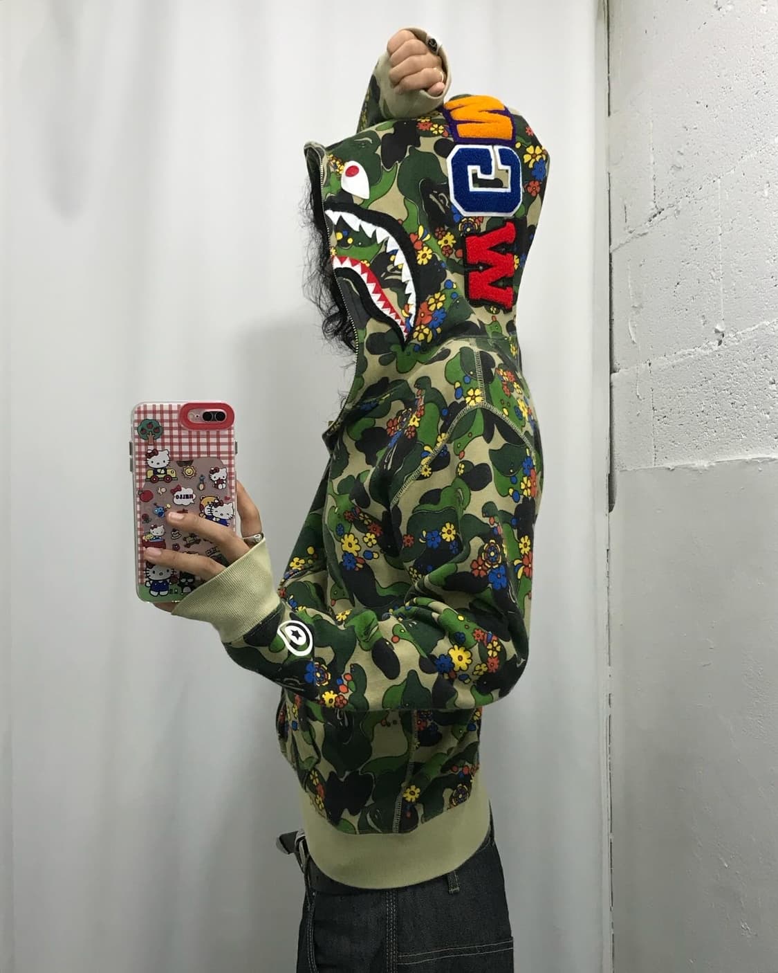 Bape Flower Camouflage Shark Hood Zipup 상품이미지3
