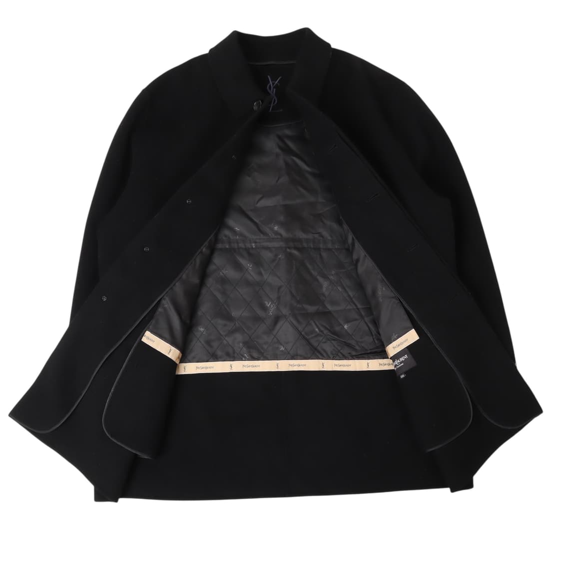 입생로랑 핸드메이드 ysl 로고 울 하프 코트 상품이미지7