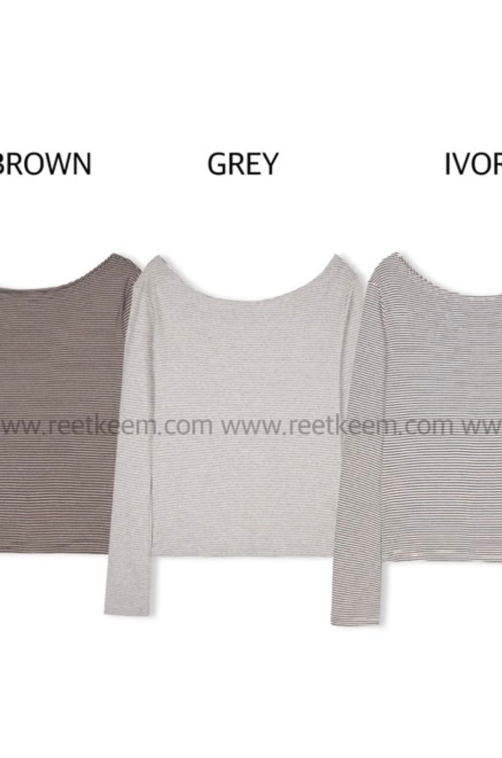 릿킴 보트 스트라이프 롱 슬리브 그레이 상품이미지2