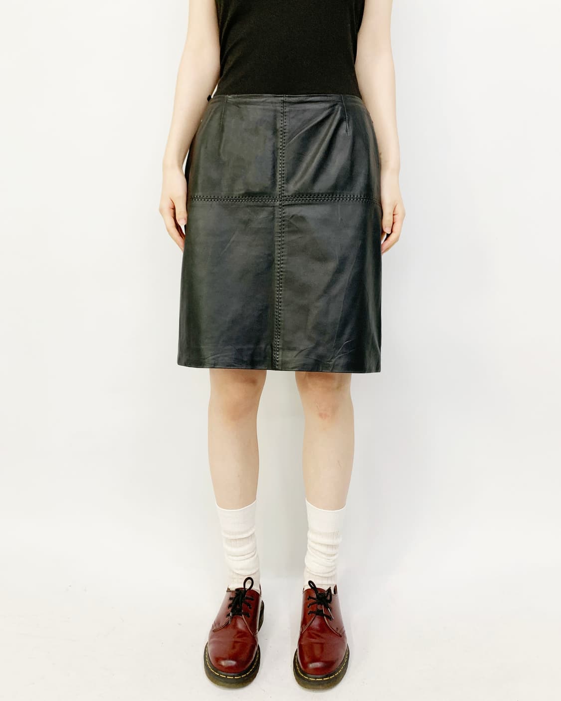 自由区 리얼 레더 스커트 상품이미지1