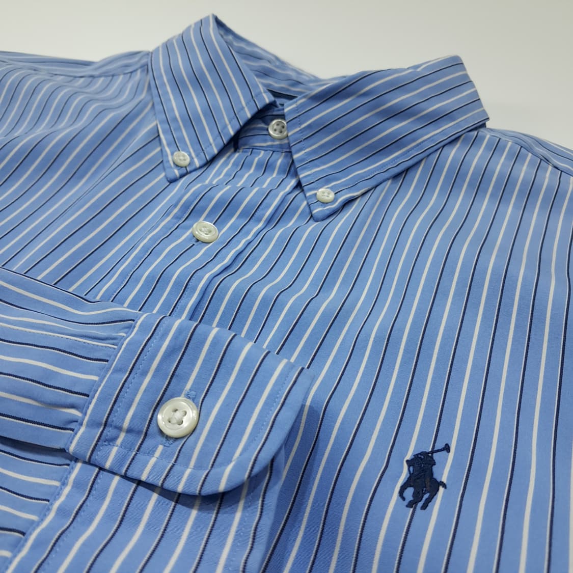 CL291 XL 폴로 코튼 멀티스트라이프 블루 셔츠 남방 상품이미지5