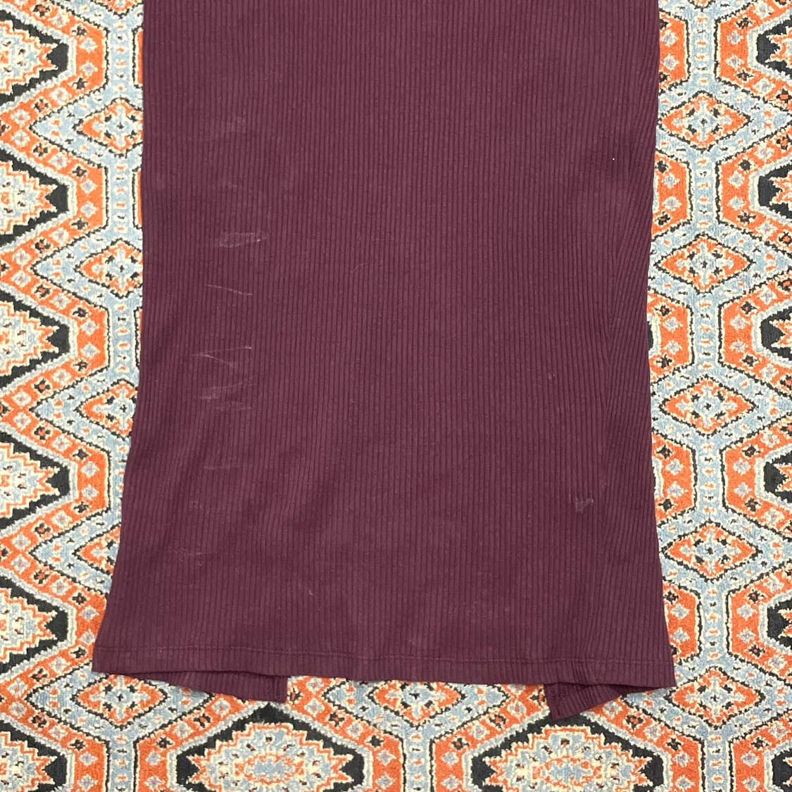 자라 뉴욕로고 버건디 링거티 골지 롱 원피스 여성S 상품이미지2