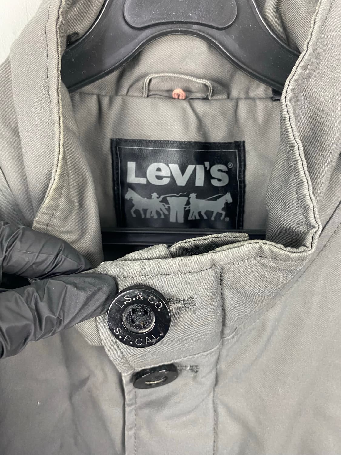 리바이스 피그먼트 빅버튼 야상 자켓 하프코트 XL 상품이미지4