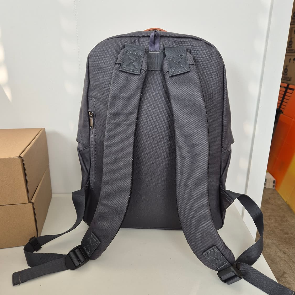 로우로우 가죽 손잡이 코팅 캔바스 백팩 상품이미지8