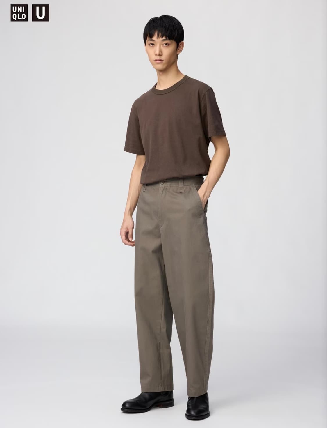 [2회착] 유니클로 U라인 유메르 와이드핏 치노팬츠(베이지카키/79) 상품이미지4