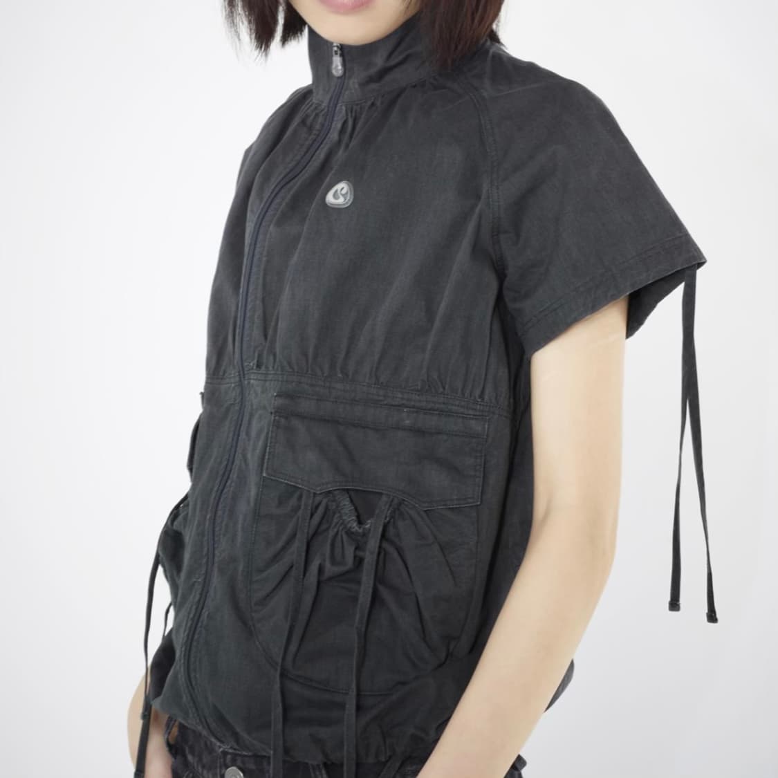 코이세이오 셔링 포켓 자켓 차콜 상품이미지2