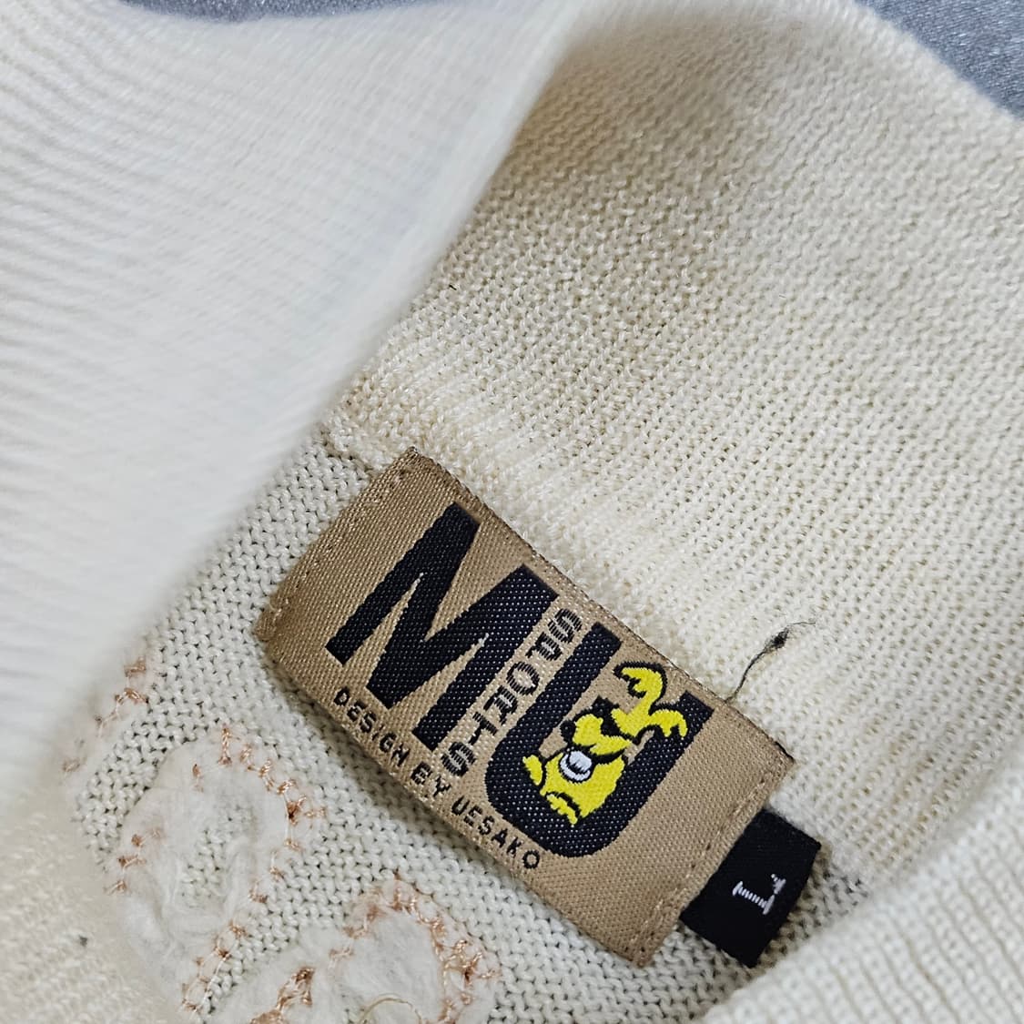 L 엠유스포츠 MU 골프 목폴라 니트 아이보리 상품이미지5