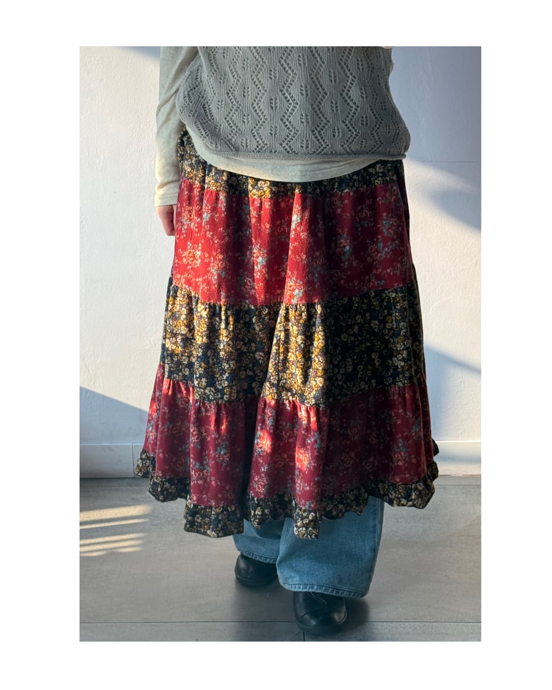 캉캉 잔꽃스커트 일본빈티지 상품이미지1