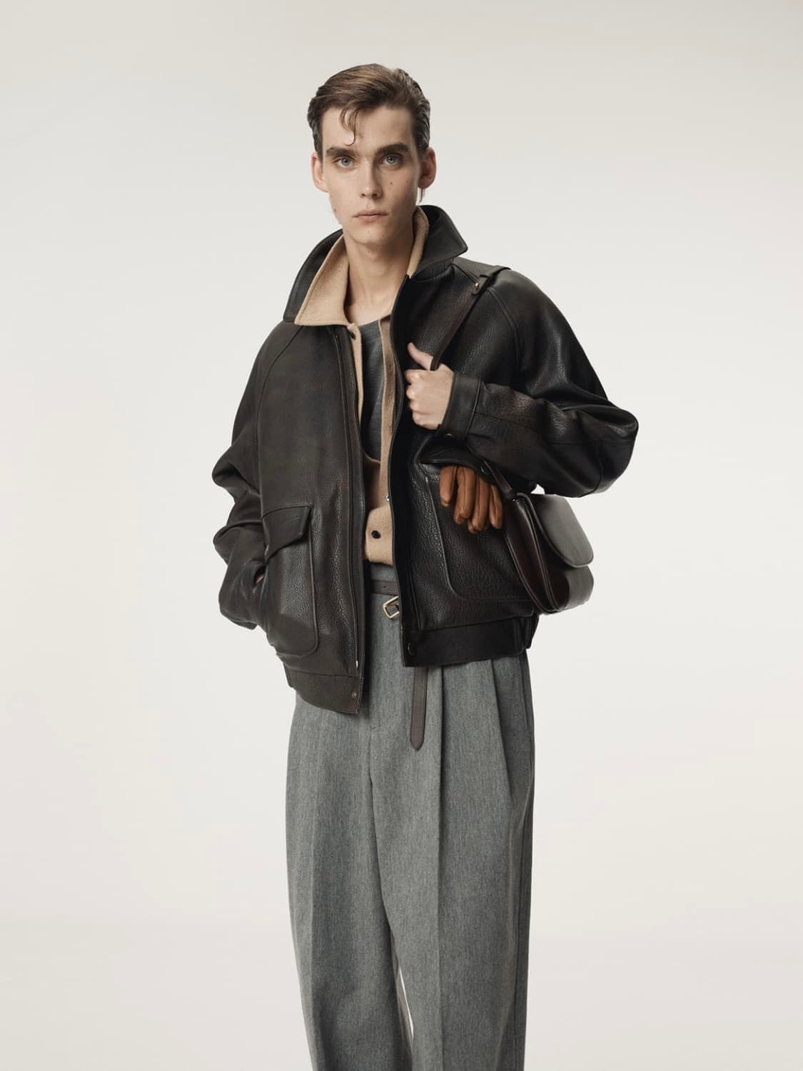 [OS] 렉토 오버사이즈 시어링 레더 가죽 무스탕 점퍼 자켓 상품이미지2