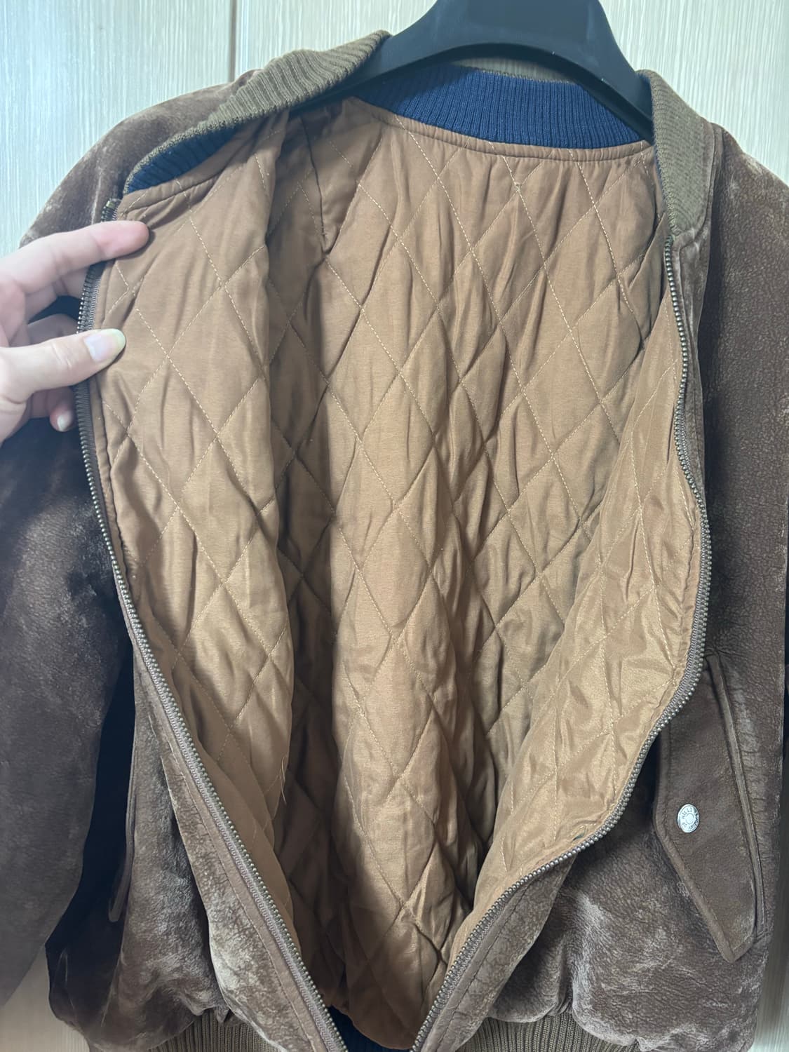 빈티지 브라운 스웨이드 봄버 가죽 양면 자켓 상품이미지10