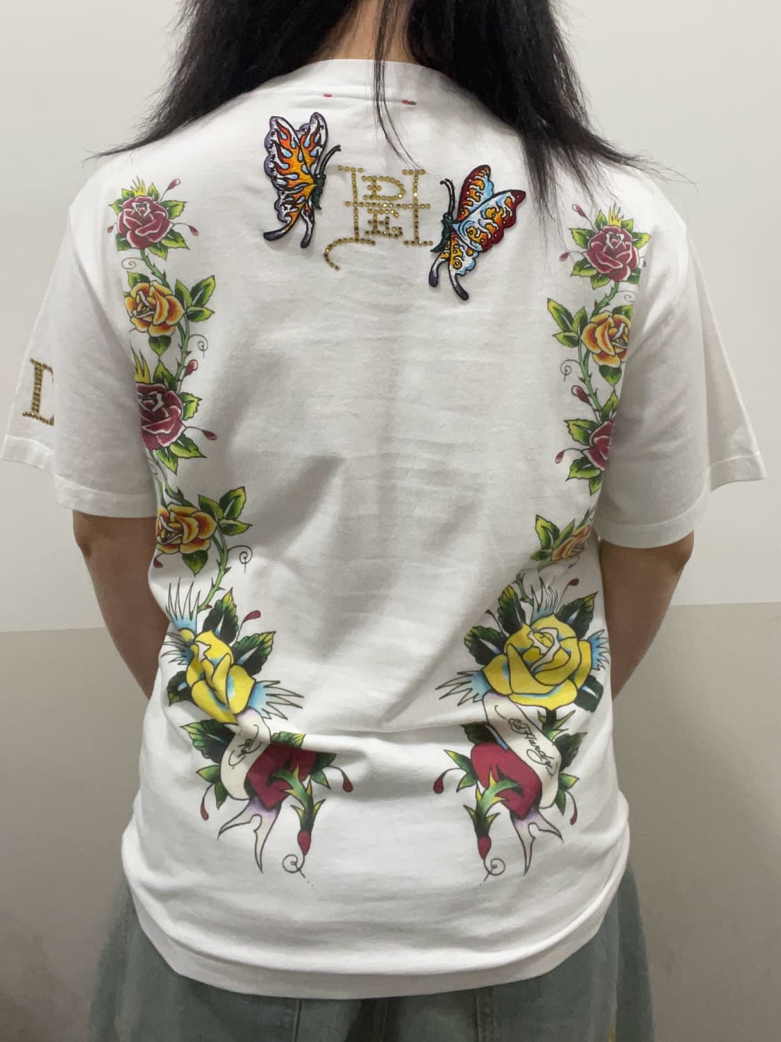 Ed Hardy 에드하디 자수패치 타이거 장미 아트워크 반팔 티셔츠 상품이미지2