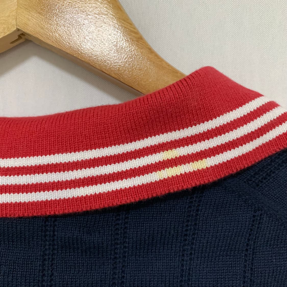 브룩스 브라더스 빈티지 세미 크롭 배색 네이비 니트 M 프레피룩 상품이미지6