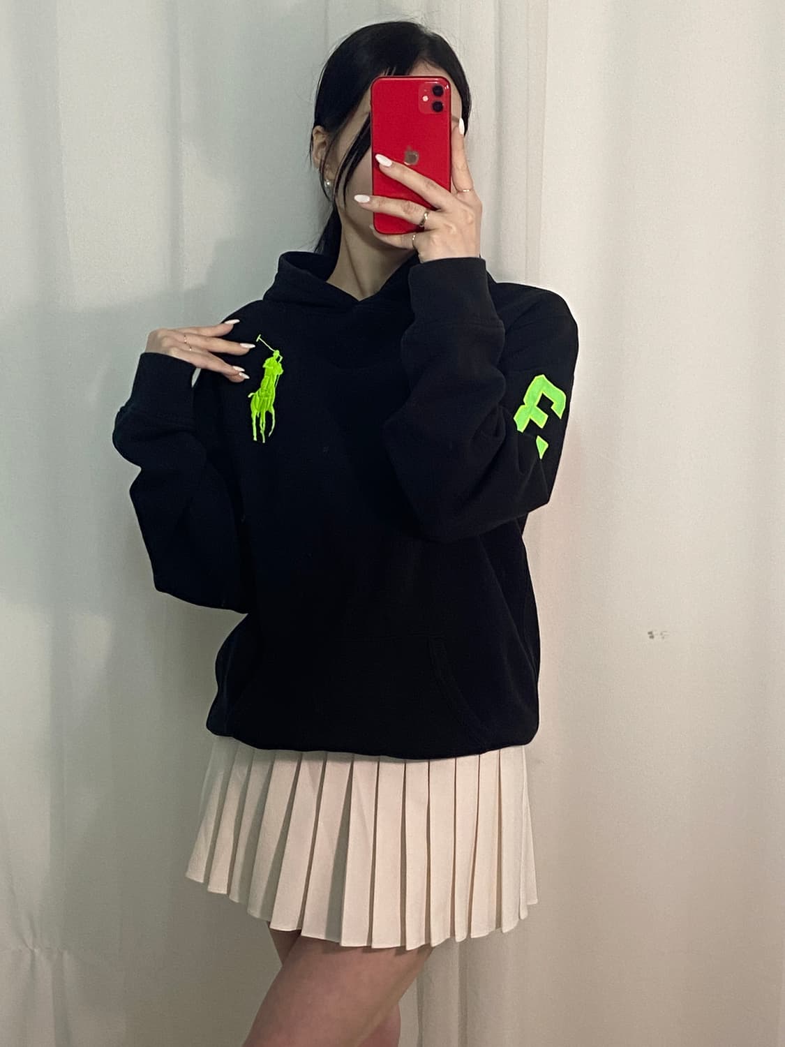 폴로 빅포니 블랙 후드티 상품이미지3