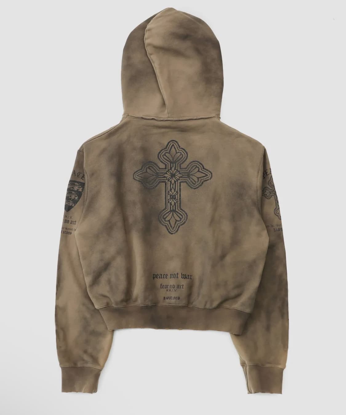 배드블러드 PEACE NOT WAR 후드 집업 - 더스티베이지 L 상품이미지2